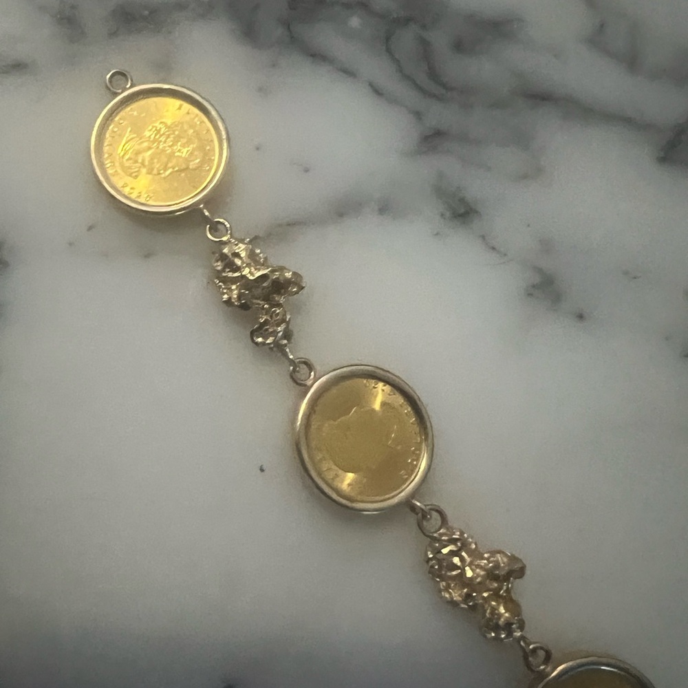 24K solid Gold Maple Leaf custom braclet